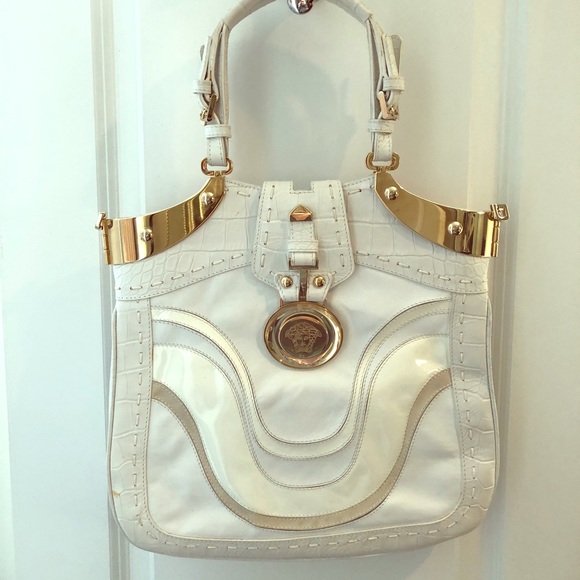versace purse white